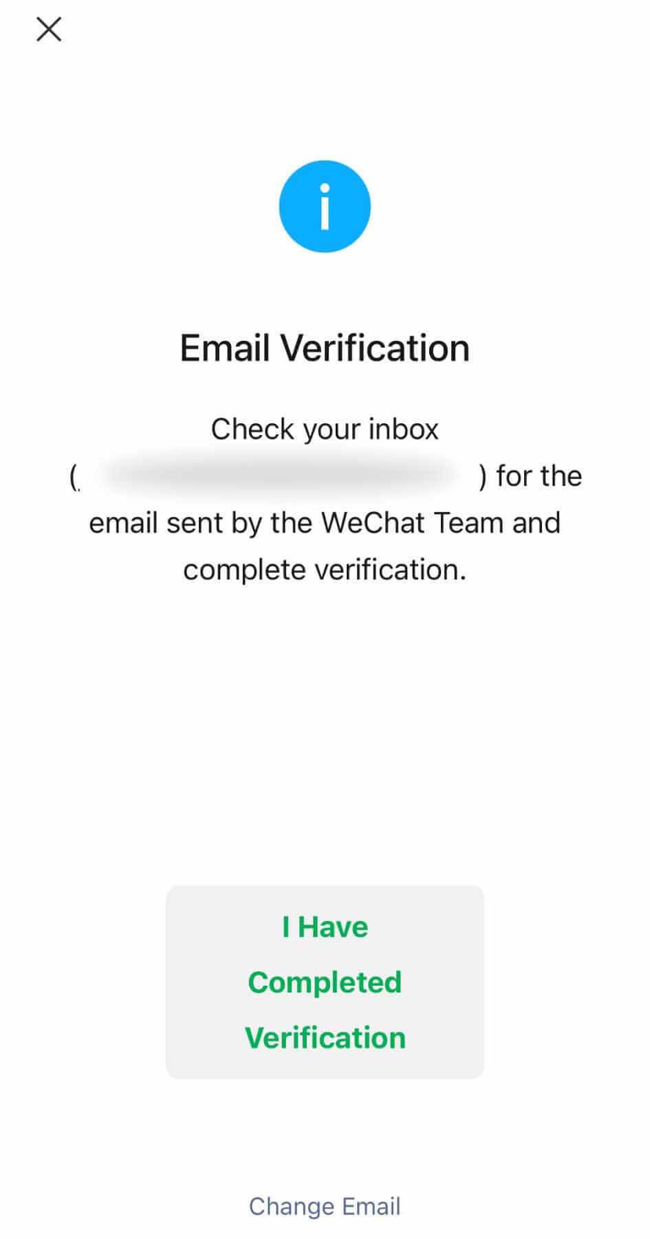 email verification completed
